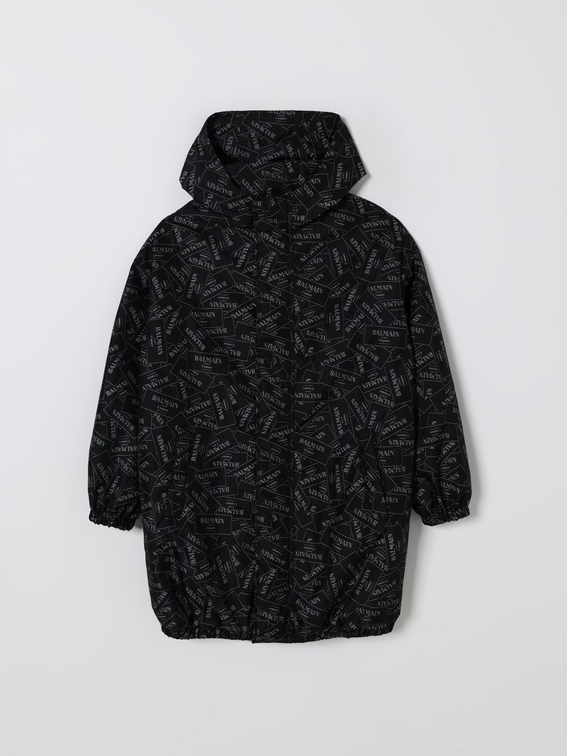 Balmain Coat Kids Color Black In Black