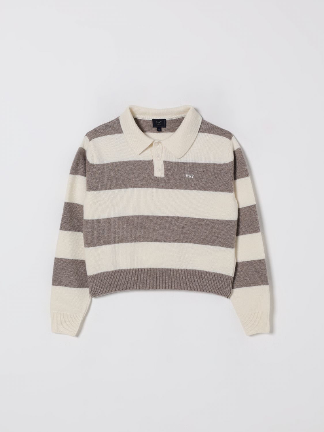 Fay Junior Sweater Kids Color Ivory In White