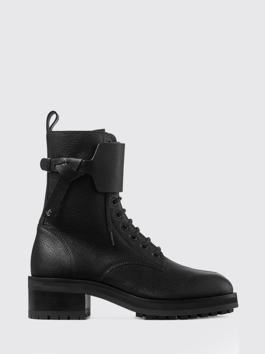 Jimmy Choo Rosabel Leather Lace-up Combat Boots Shoes In Black
