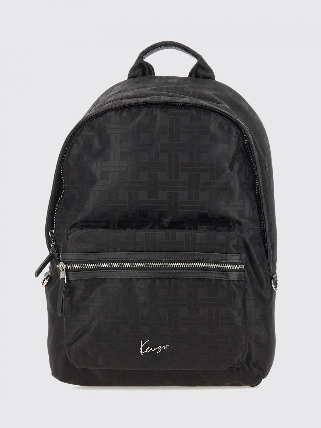 Kenzo Versatile Backpack With Front Zip Pocket In Black