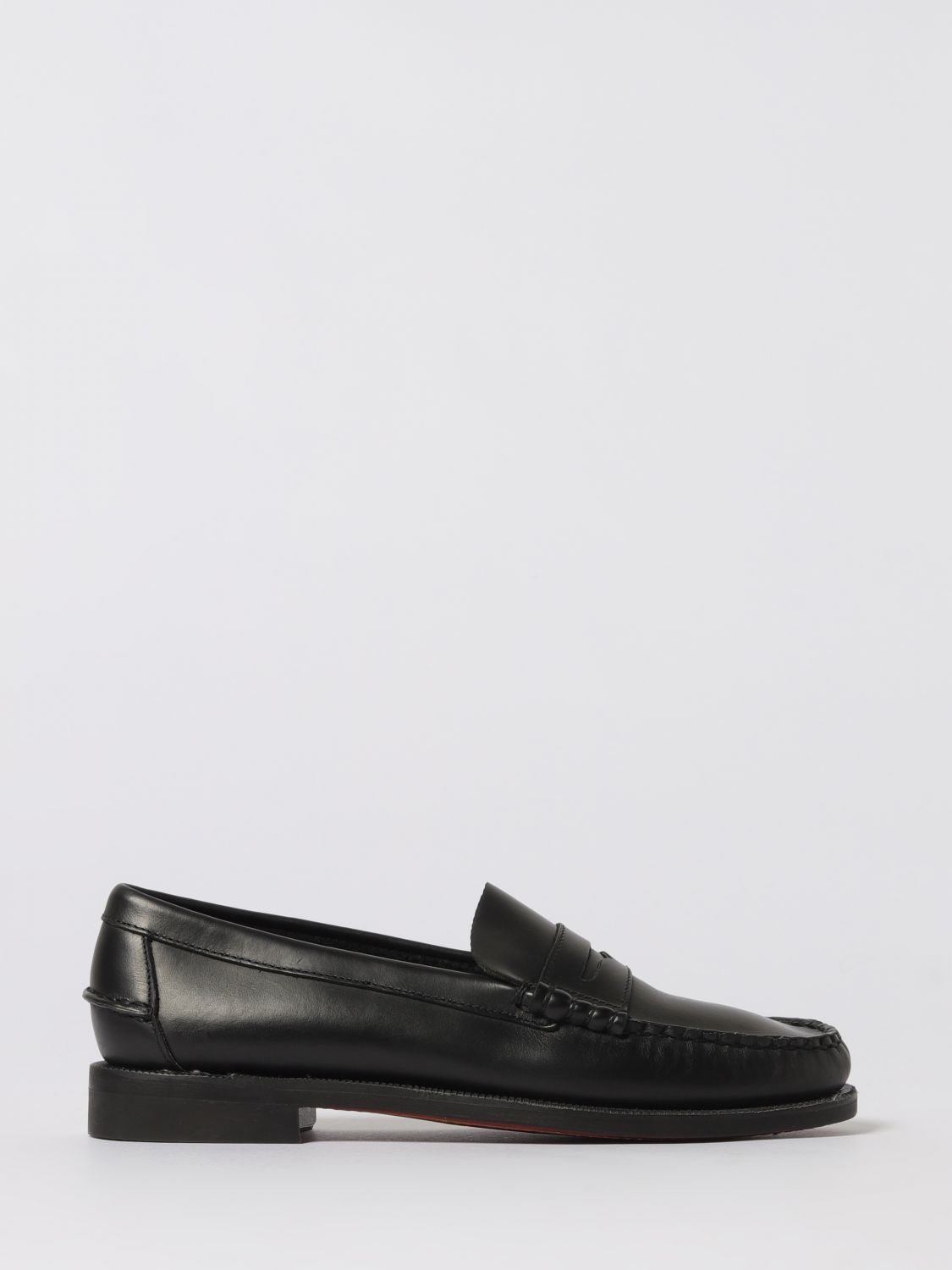 Sebago Classic Leather Loafers With Polished Finish In Black