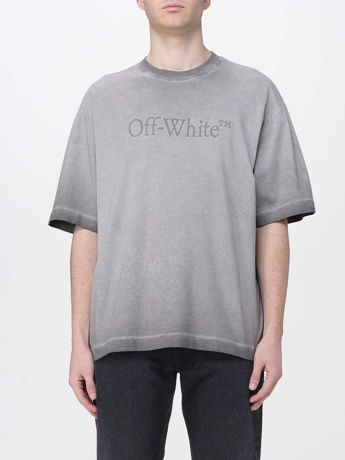 Off-white T-shirt With Logo In Gray