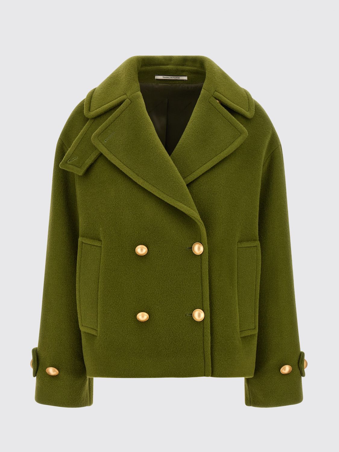 Tagliatore 'sheila' Coat Double-breasted Flap Pockets In Green