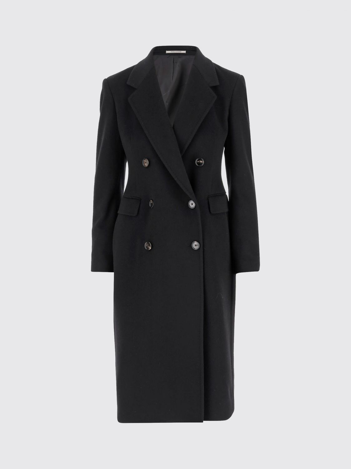 Tagliatore Double-breasted Jacket With Structured Shoulders And Flap Pockets In Black