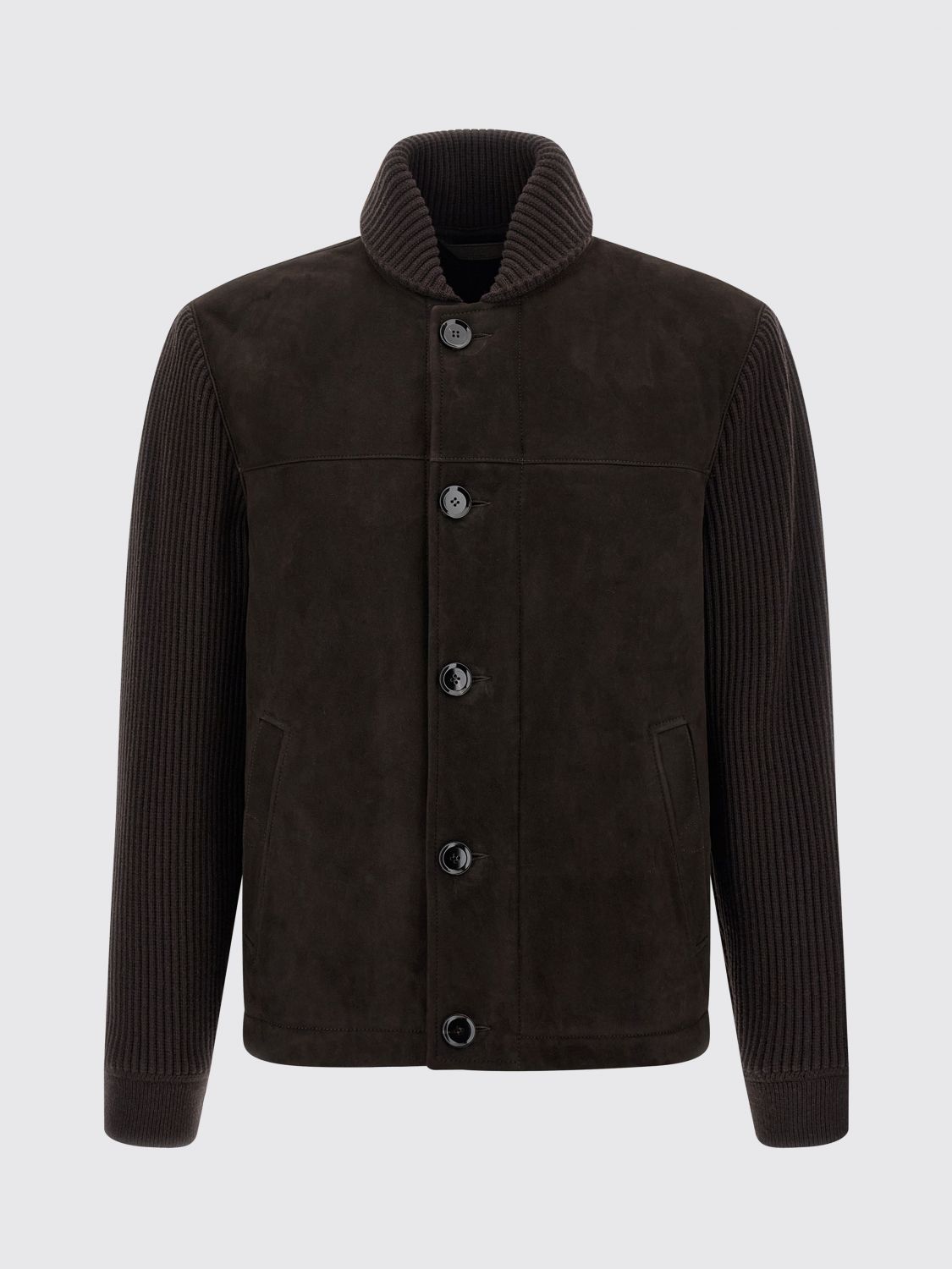 Brioni Suede Bomber Jacket In Brown