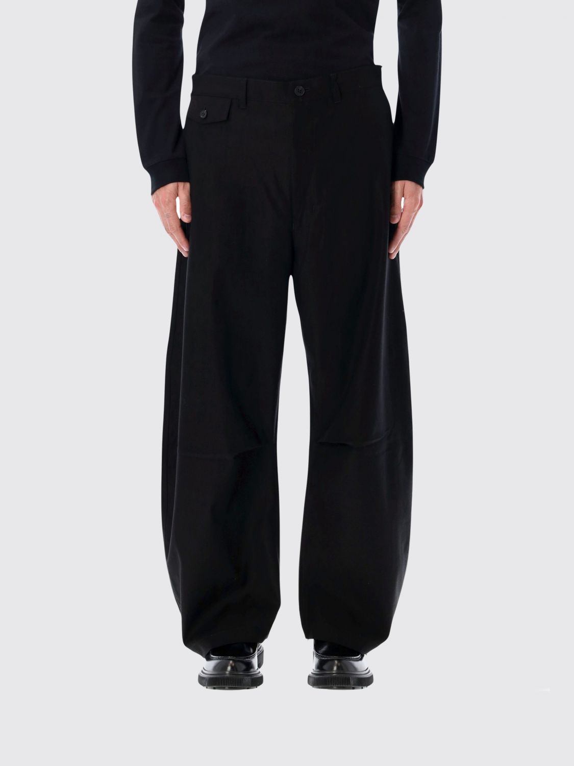Comme Des Garçons High-waisted Wide-leg Chino Pants In Black