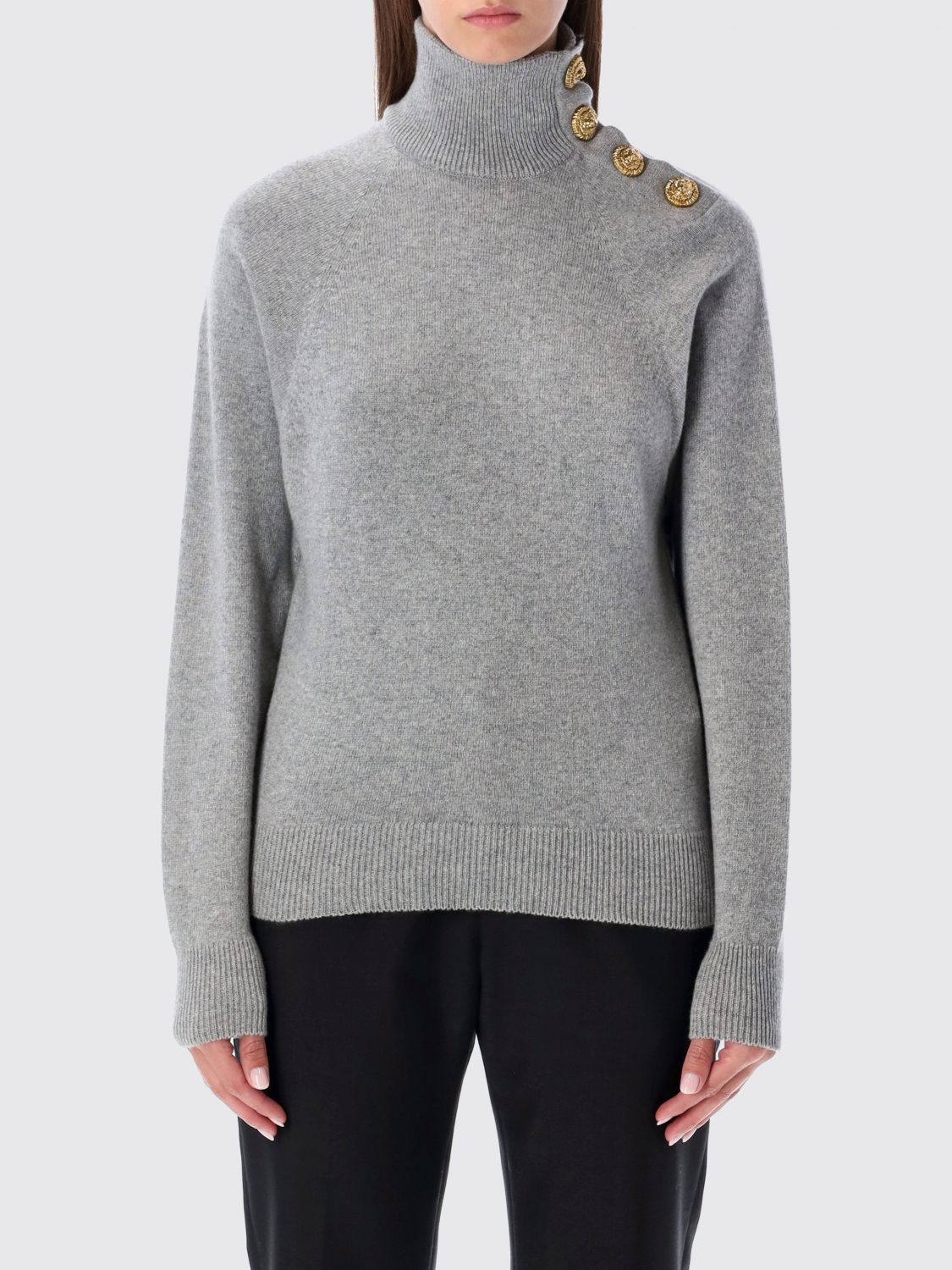 Balmain Cardigan  Woman Color Grey In Gray