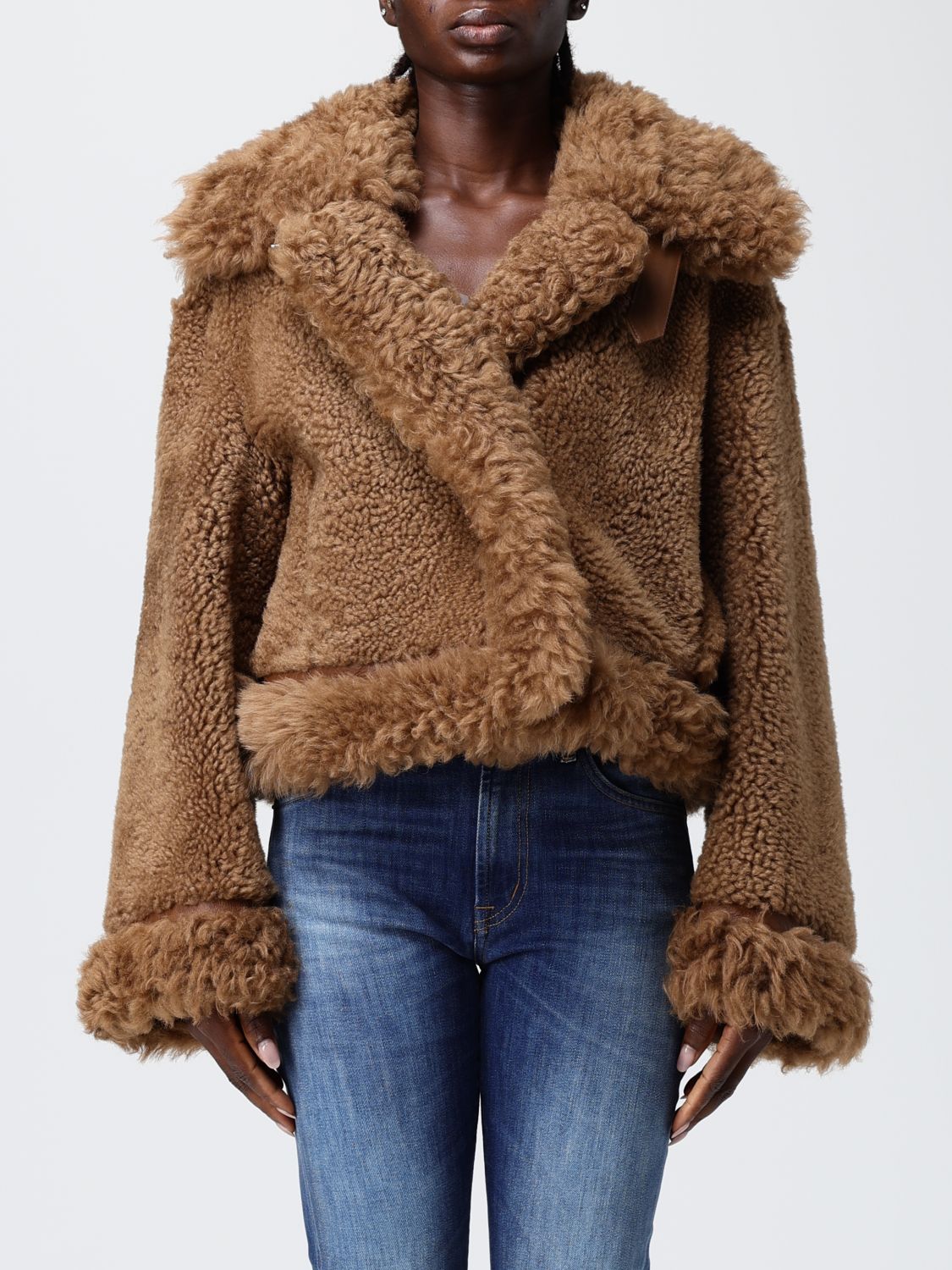 Dondup Fur Coat Woman Color Brown In Brown