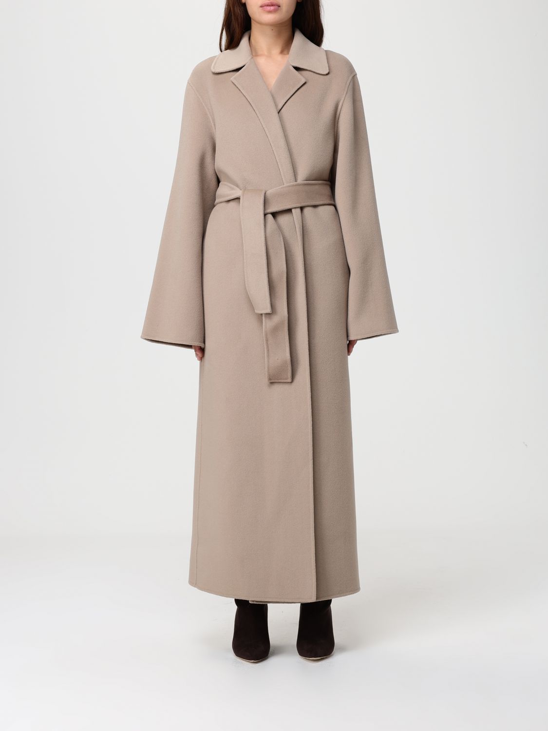 Alberta Ferretti Trench Coat Woman Color Beige In Brown