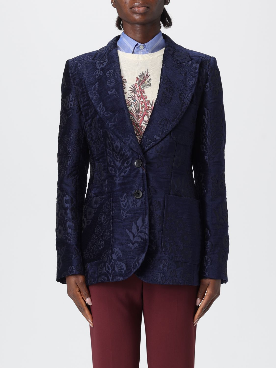 Etro Blazer Woman Color Blue In Blue