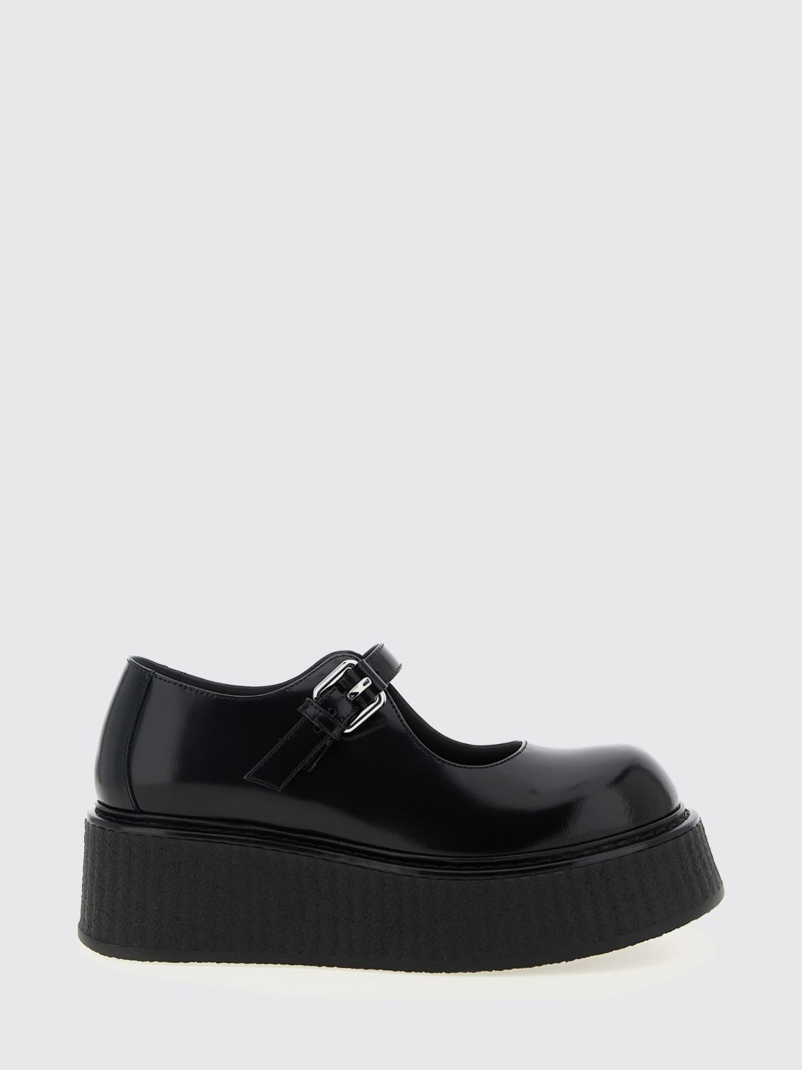 Moschino Black Platform Ballet Flats In Black