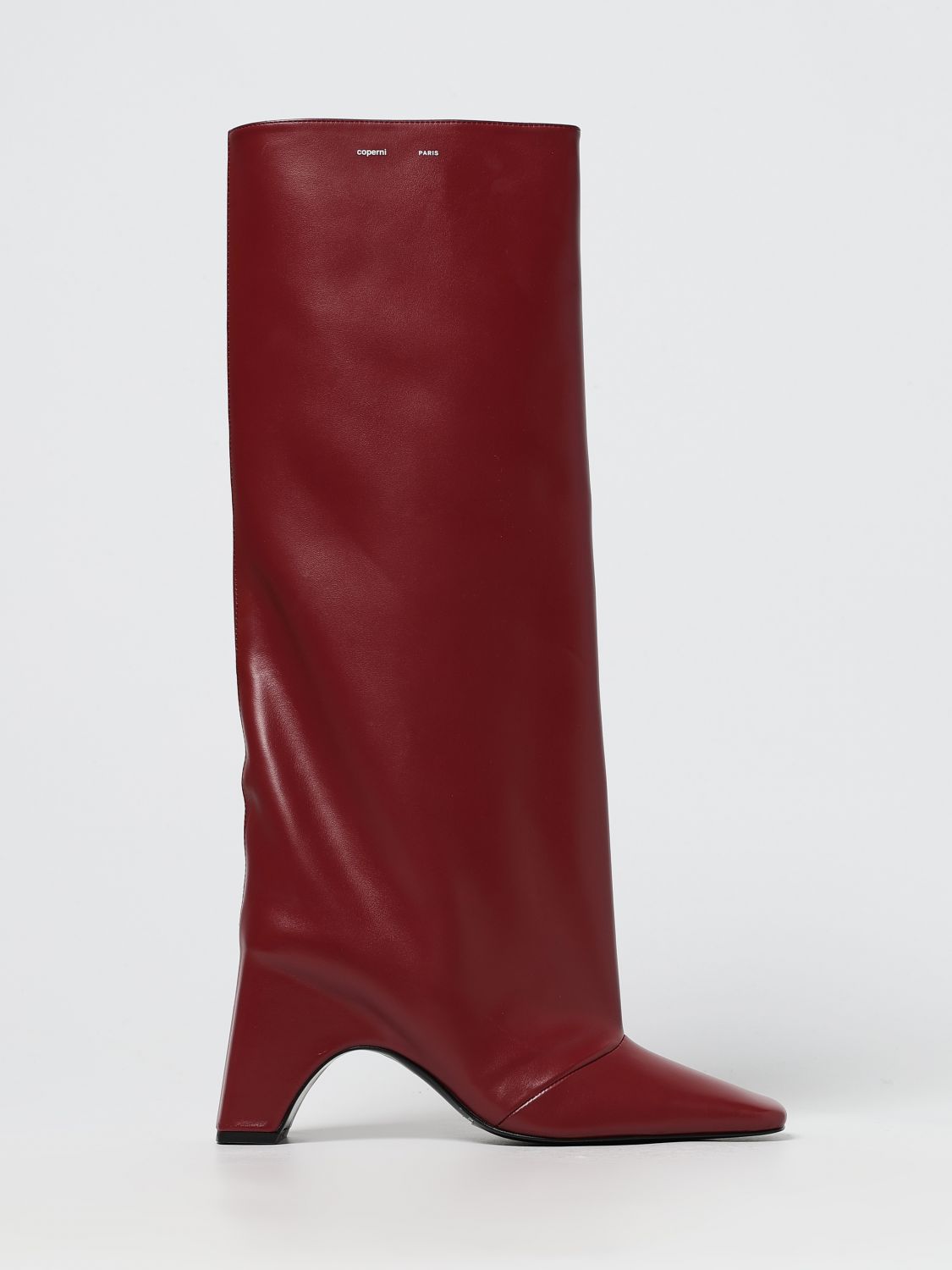 Coperni Bordeaux Leather Bridge Boots In Red