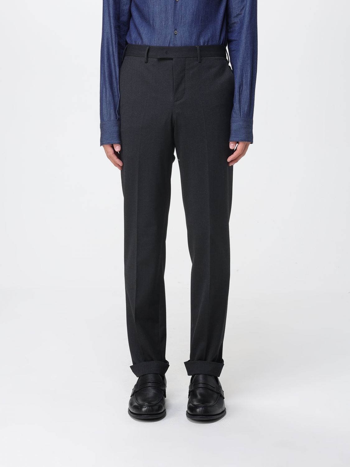 Pt Torino Pants Men Color Grey In Black