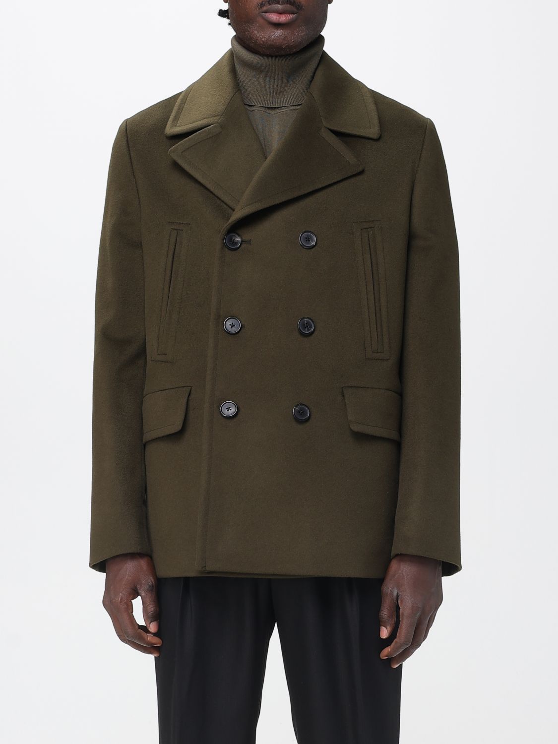 Paul Smith Double-breasted Coat In Green