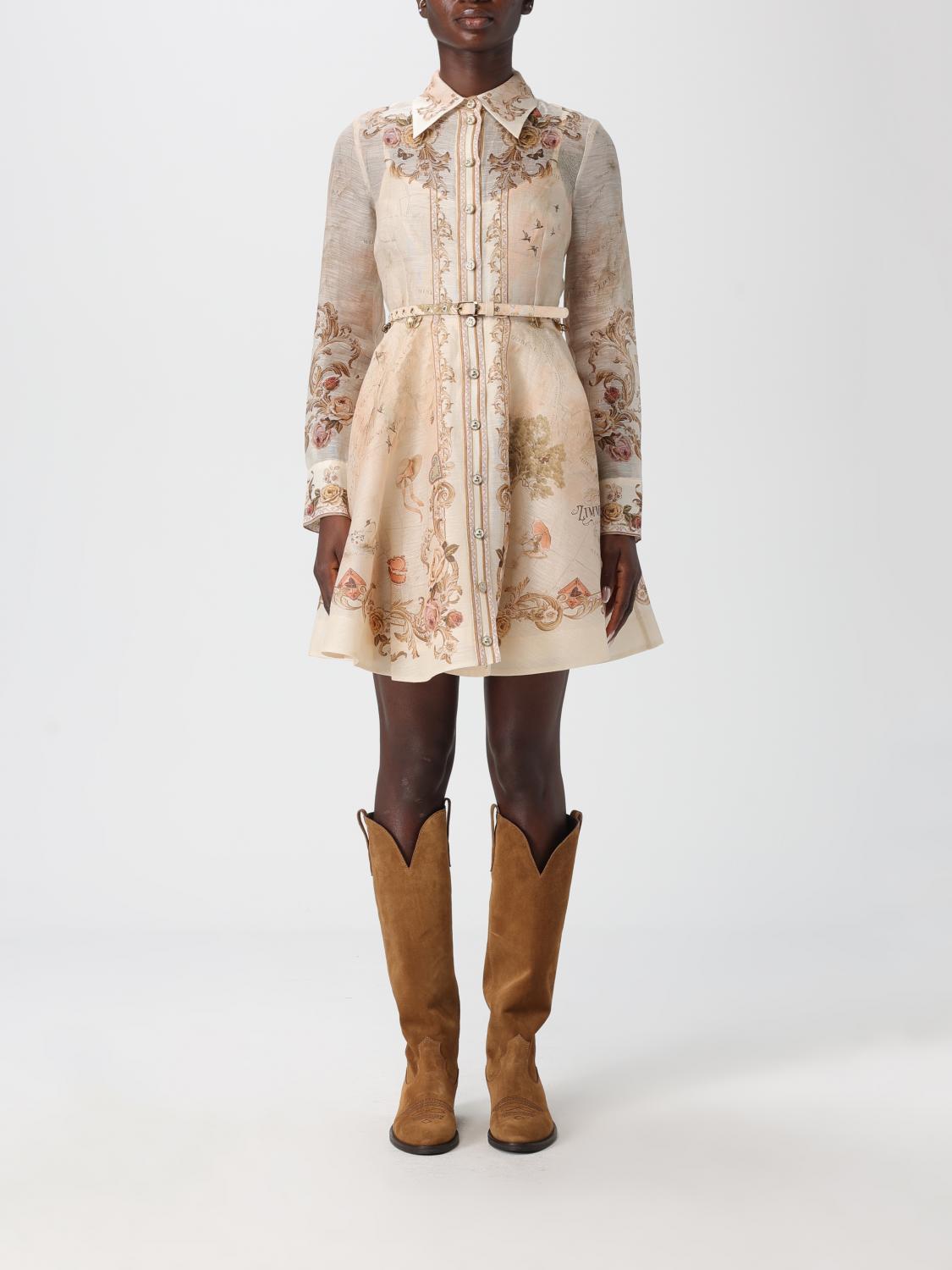 Zimmermann Dress  Woman Color Beige In Multi
