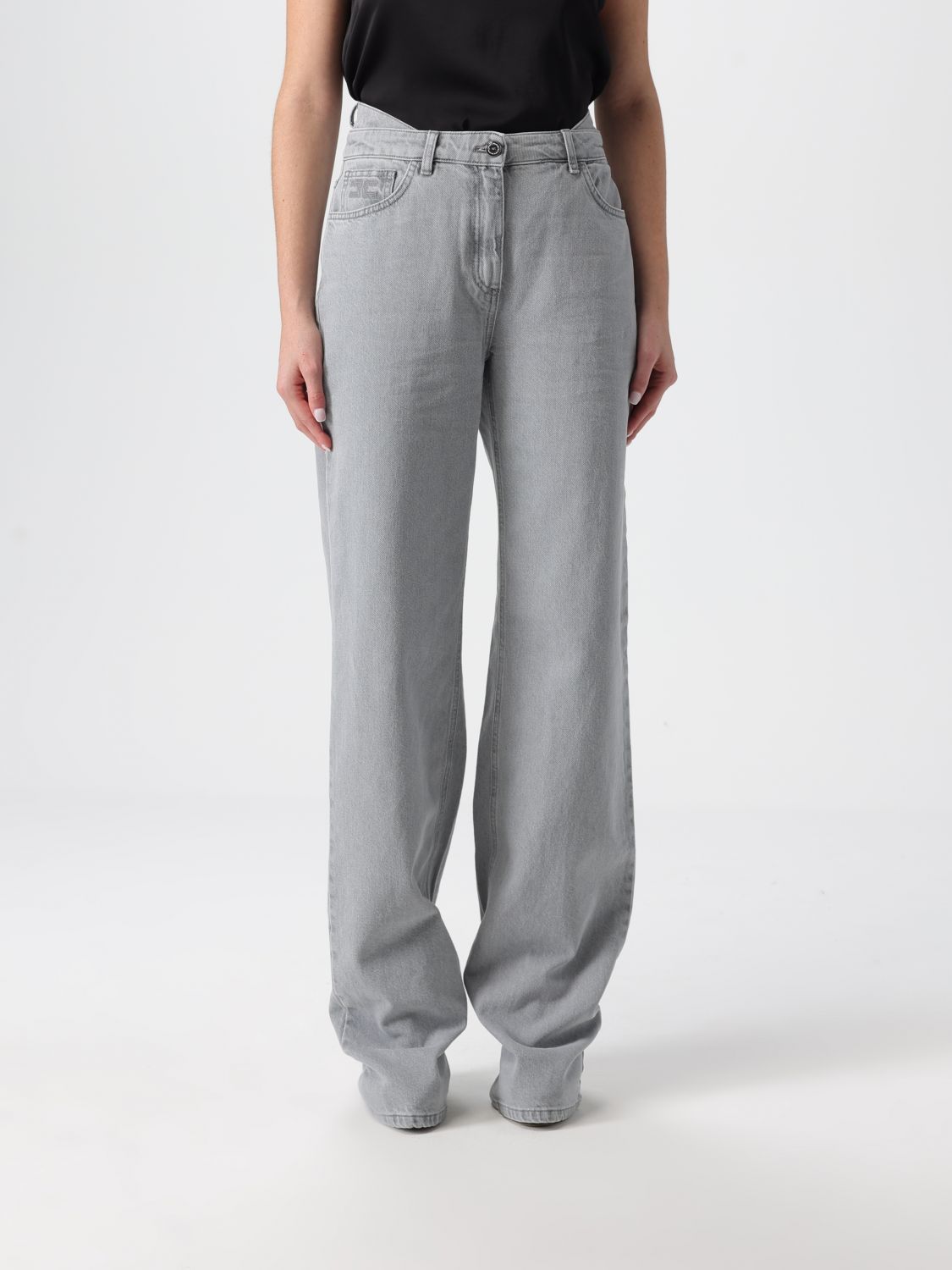 Elisabetta Franchi Jeans  Woman Color Grey In Blue