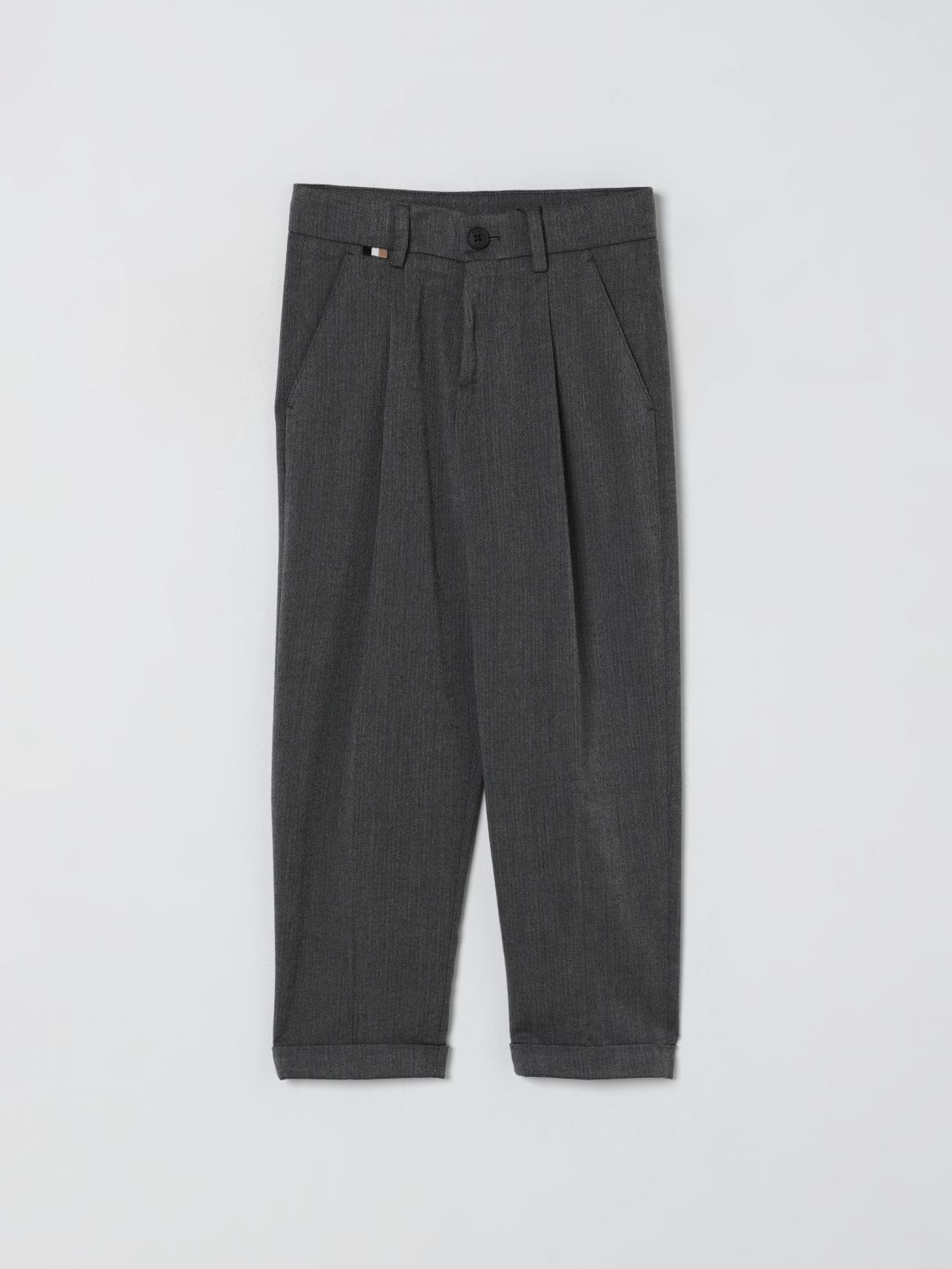 Hugo Boss Pants Boss Kids Color Black In Gray