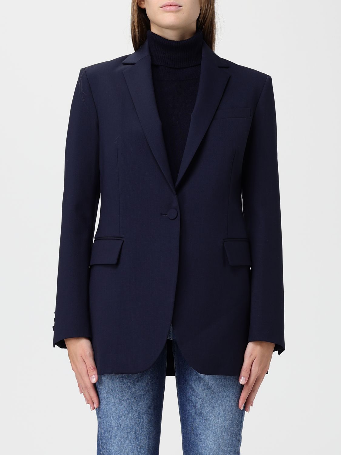 Dondup Jacket Woman Color Blue In Blue