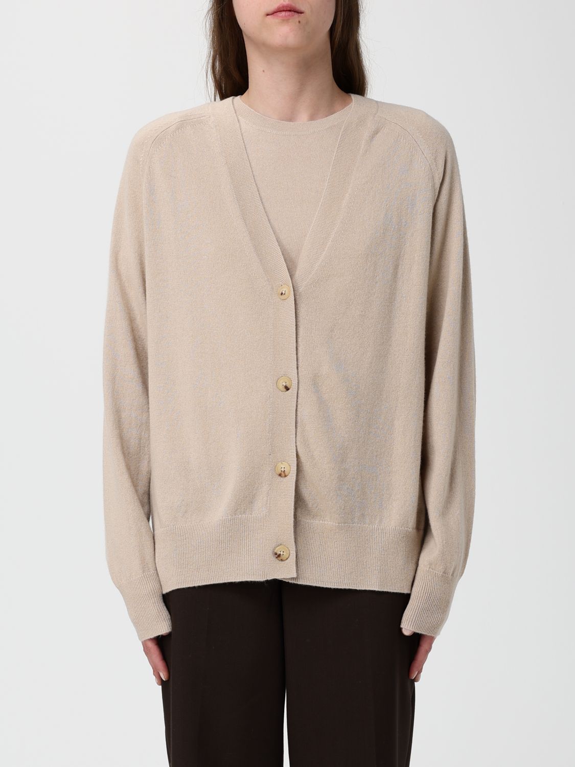 Mm Max Mara Cardigan  Woman Color Beige In Neutral