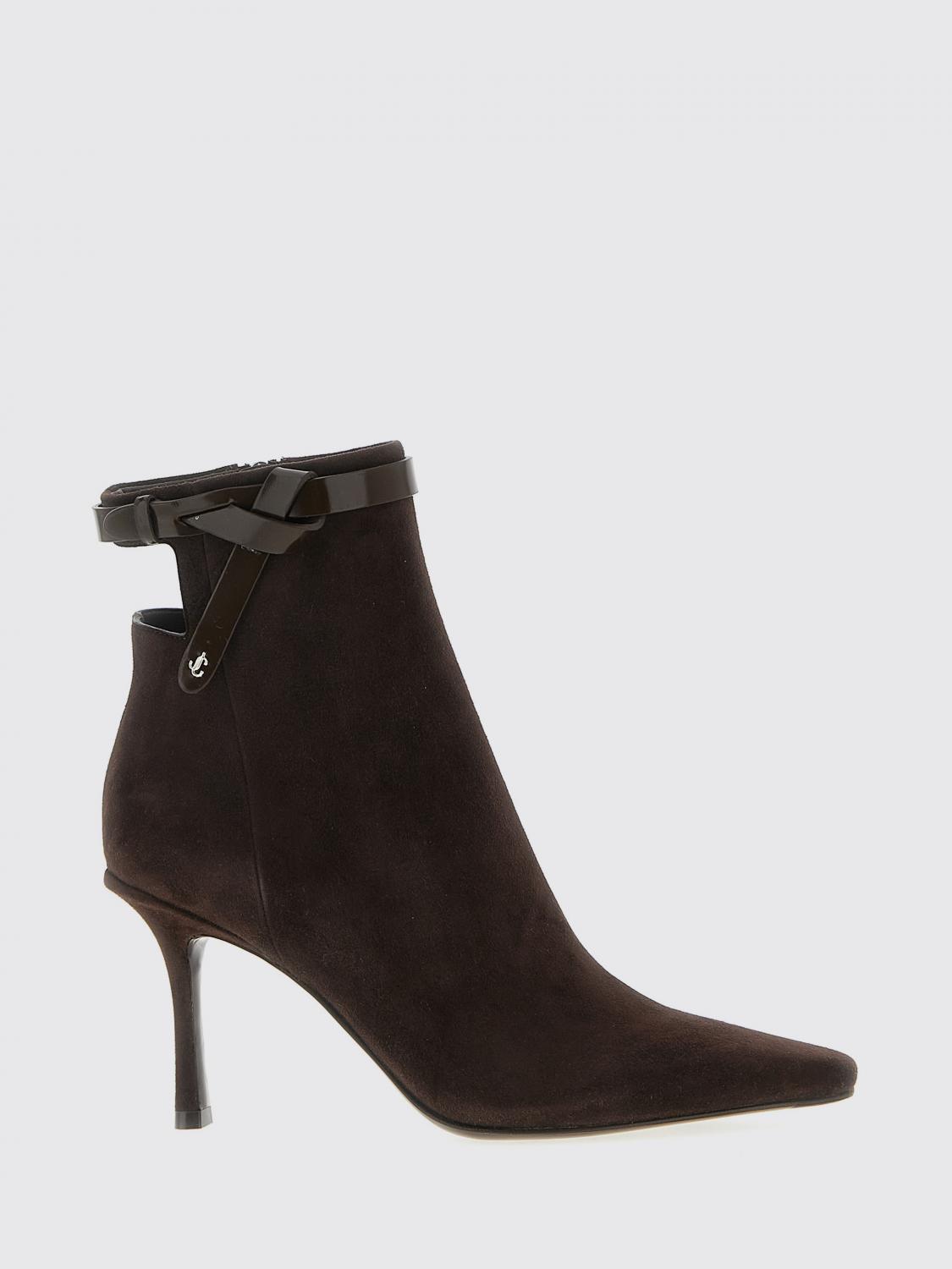 Jimmy Choo Camie Brown Ankle Boots With Knot Detail In Suede Woman In Brown