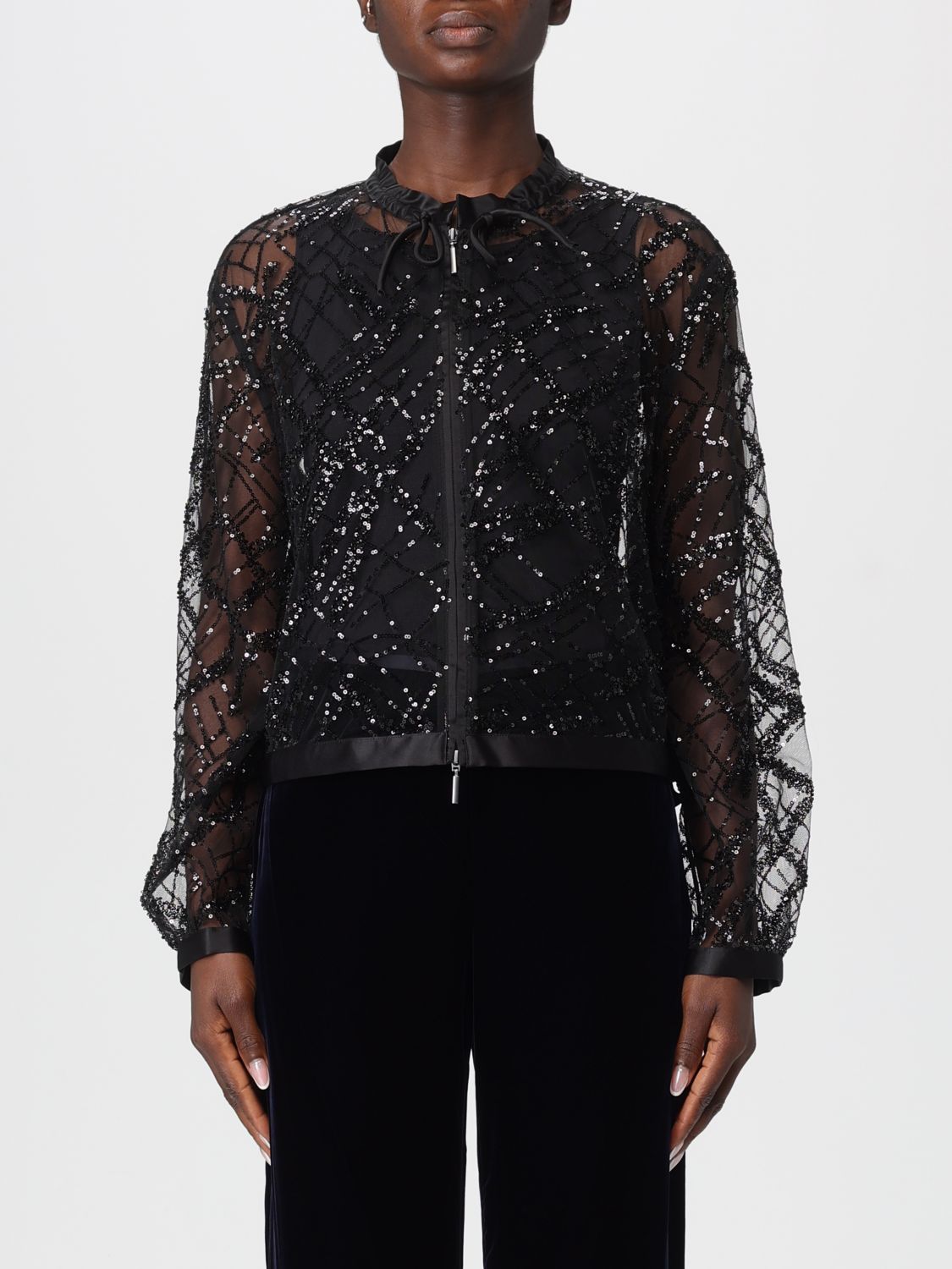 Emporio Armani Jackets Blacks And Greys In Animal Print