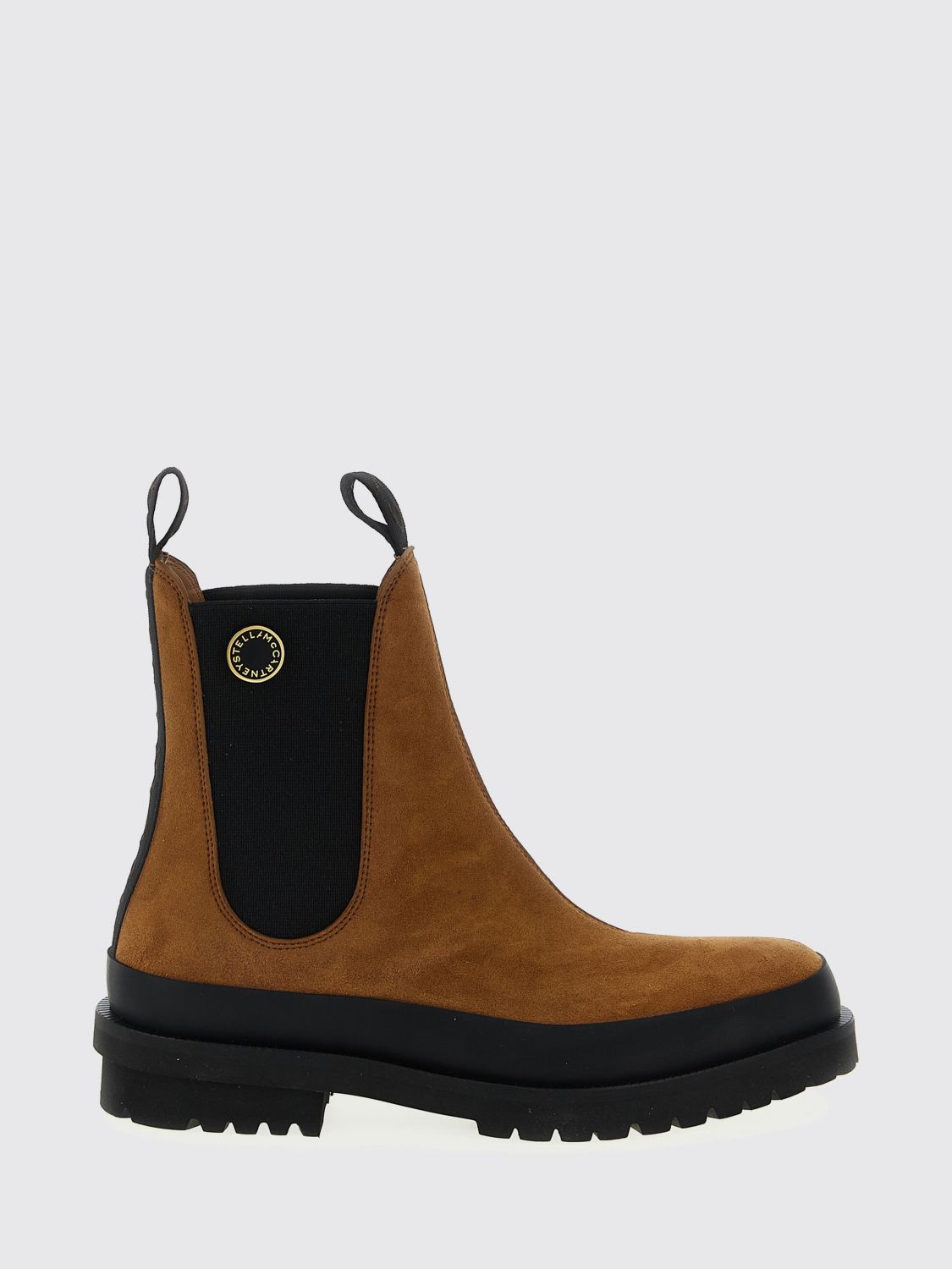 Stella Mccartney Ankle Boots With Elastic Side Panels In Brown