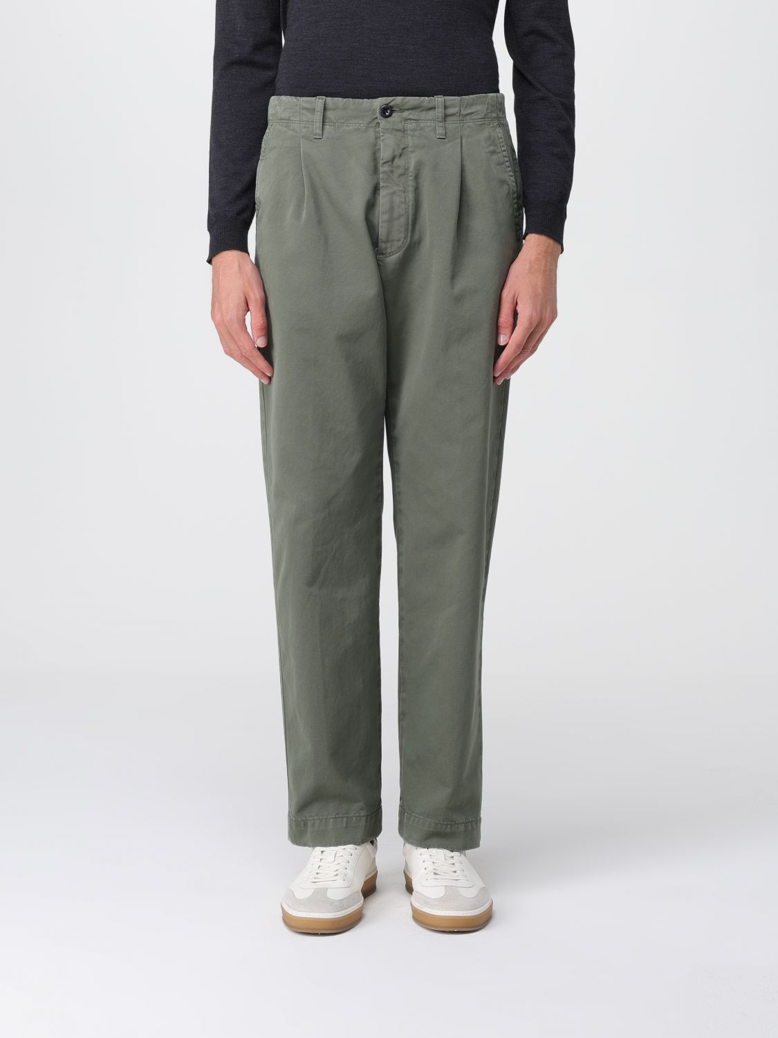 Incotex Pants Men Color Green In Gray