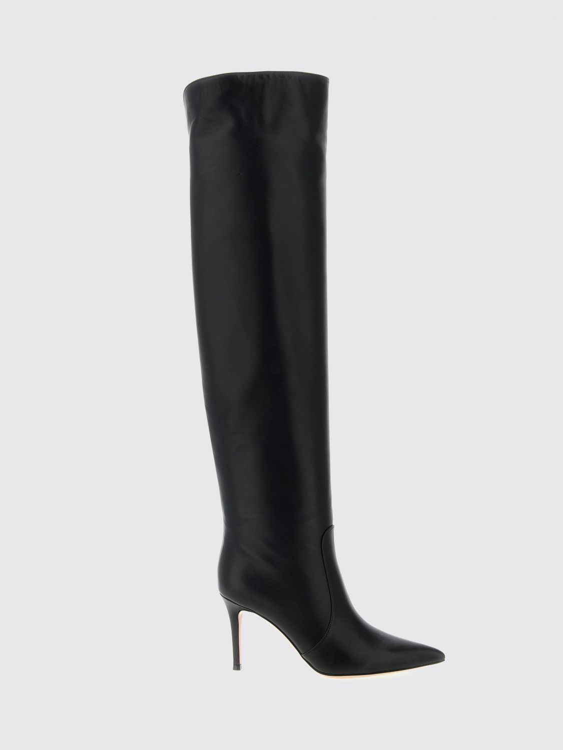 Gianvito Rossi 85mm Hansen Cuissard Pointed-toe Boots In Black