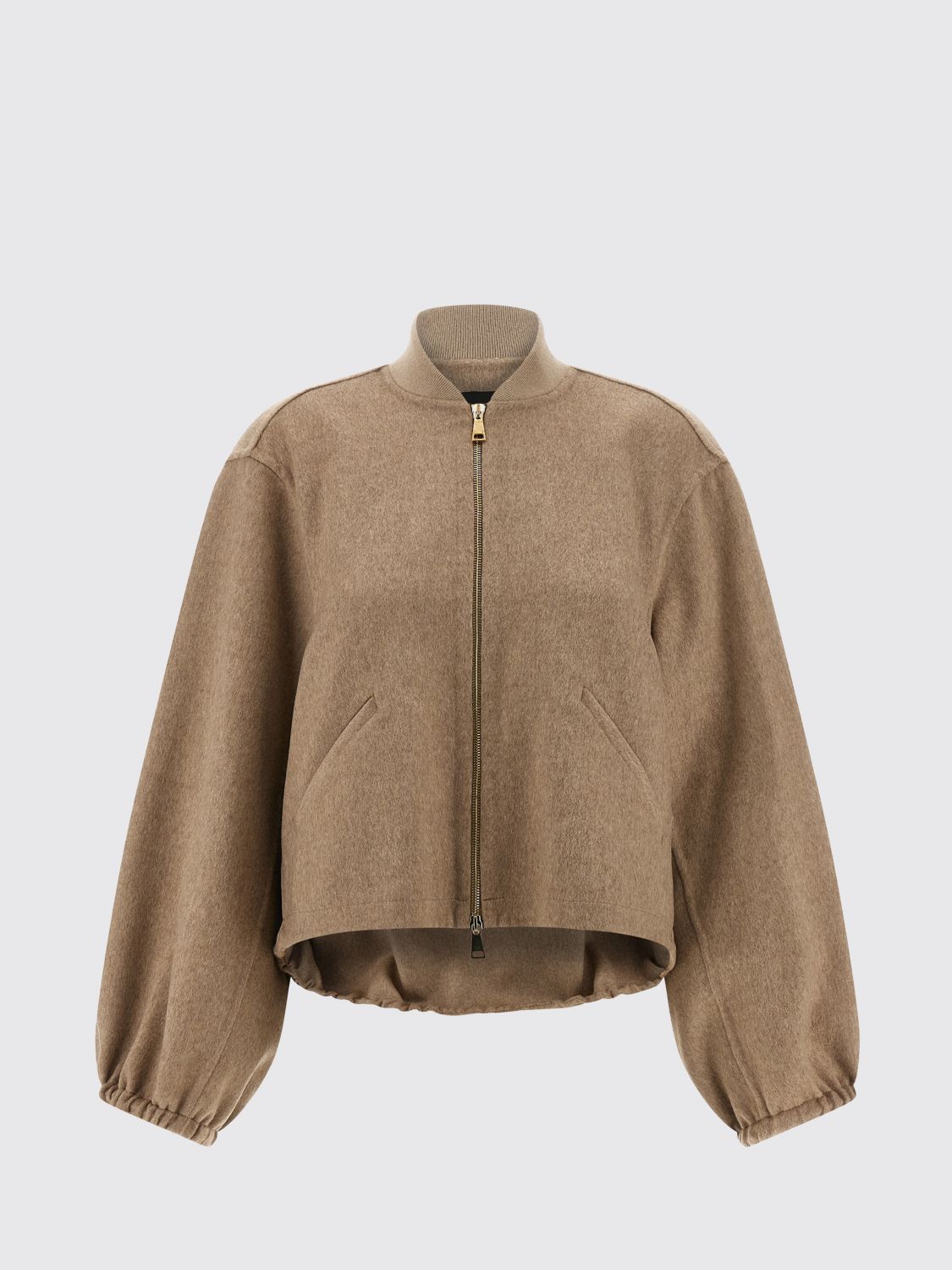 Fabiana Filippi Cashmere Bomber Jacket In Brown