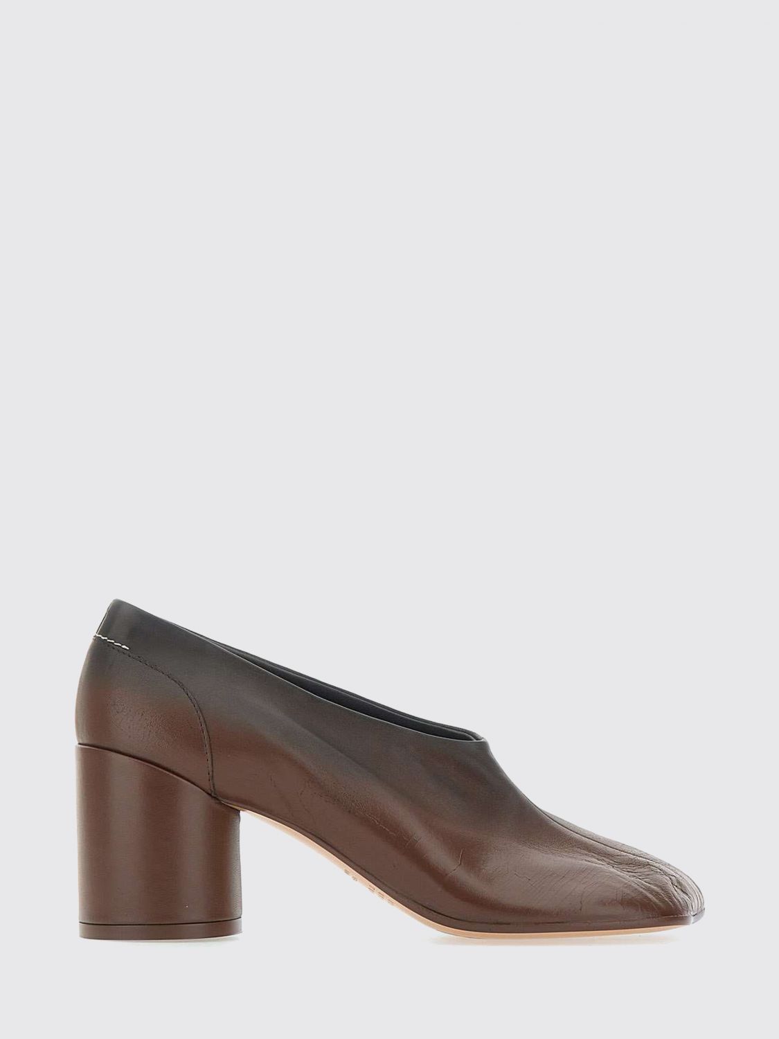 Mm6 Maison Margiela 70mm Anatomic Leather Block-heel Pumps In Brown