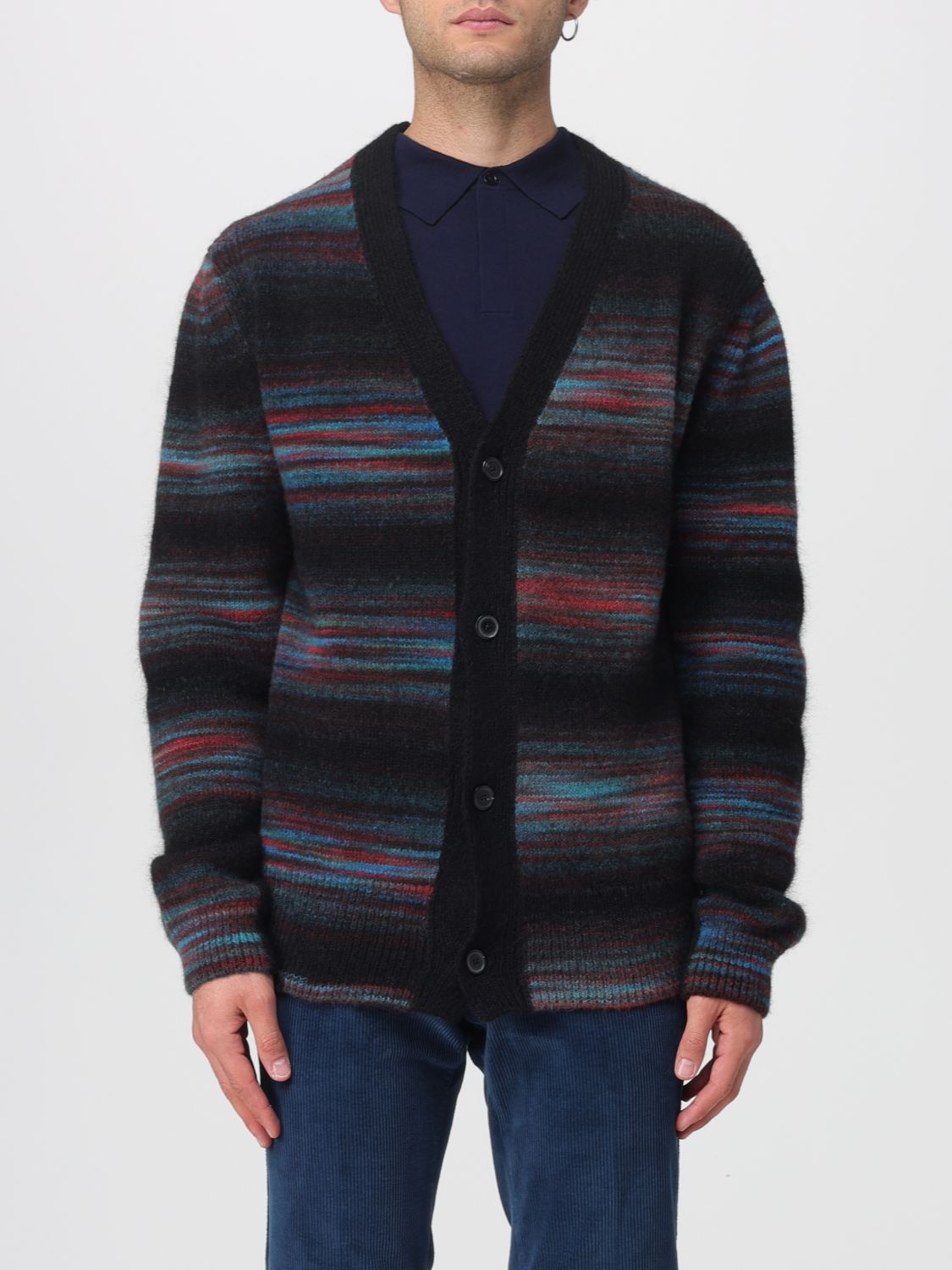 Paul Smith Button Thru Cardigan In Animal Print