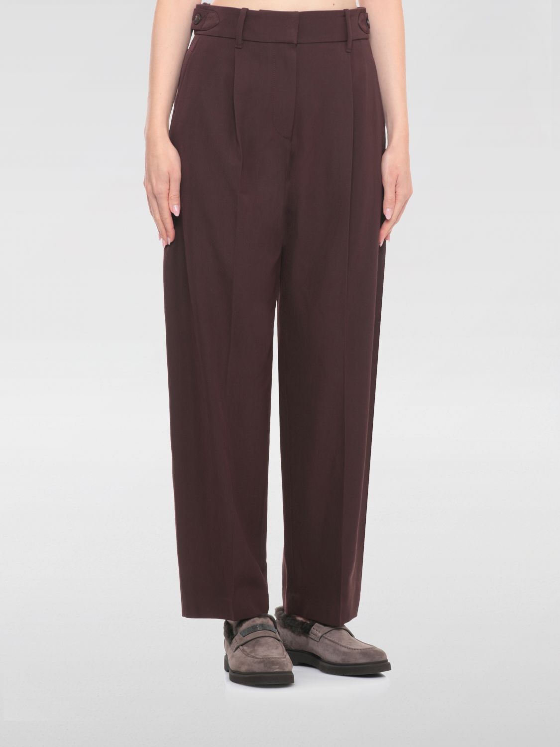 Brunello Cucinelli Pants  Woman Color Violet In Burgundy