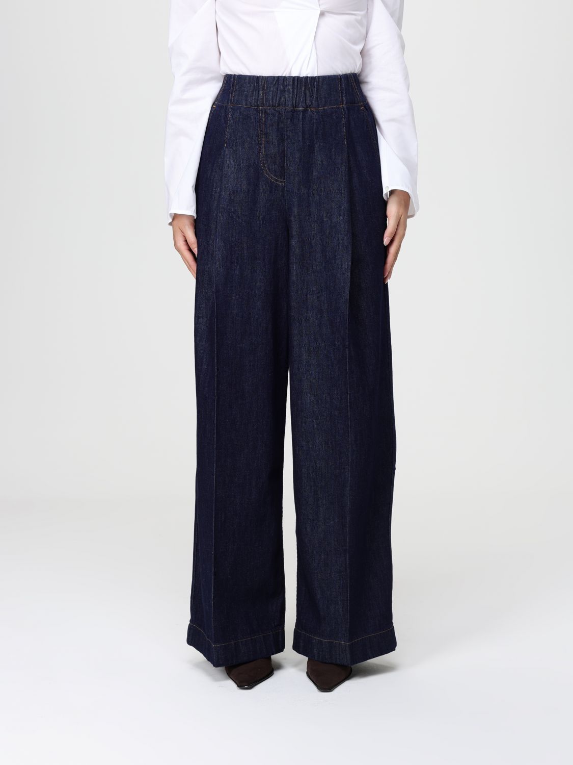 Semicouture Pants Woman Color Denim In Blue