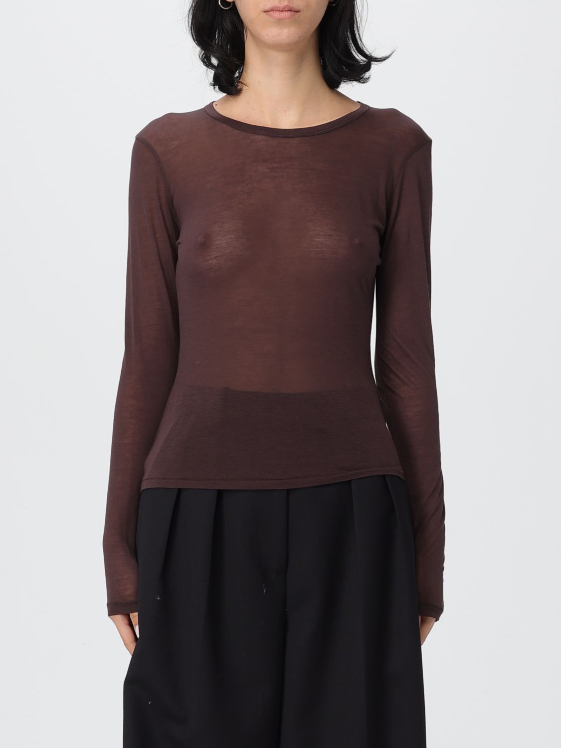 Anine Bing T-shirt Woman Color Brown In Brown