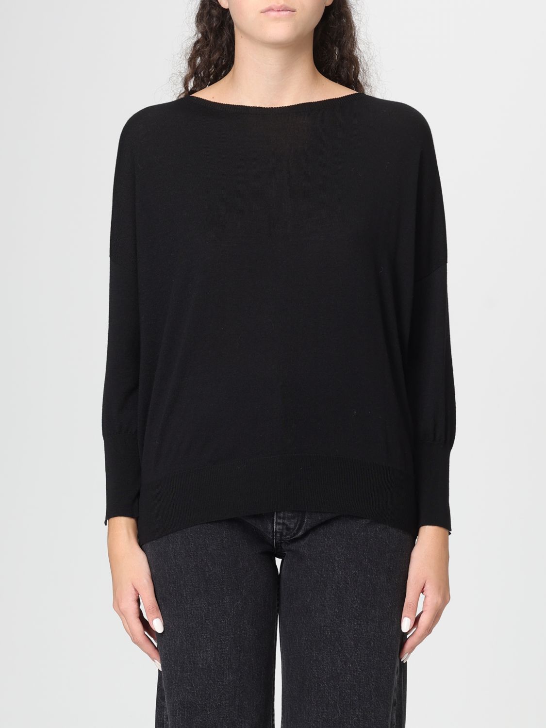 Zanone Sweater Woman Color Black In Black