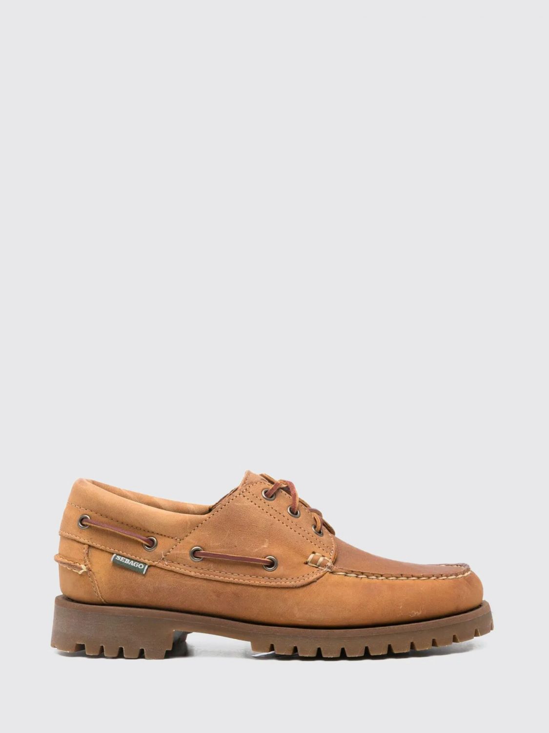 Sebago Man Loafers Camel Size 9 Leather In Brown