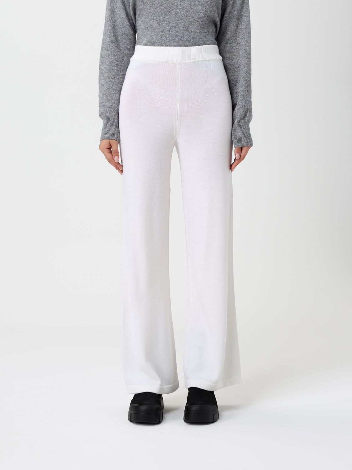 Mm Max Mara Pants  Woman Color White In White