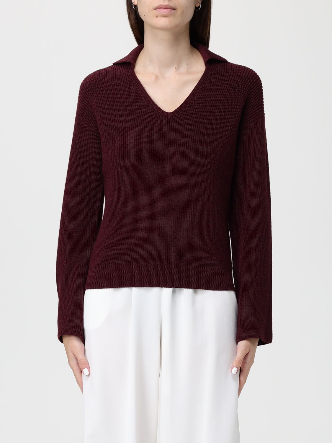 Mm Max Mara Sweater  Woman Color Burgundy In Burgundy