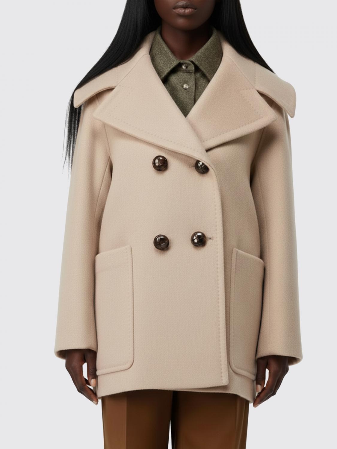 Max Mara Mario Double-breasted Cashmere Coat In Pink