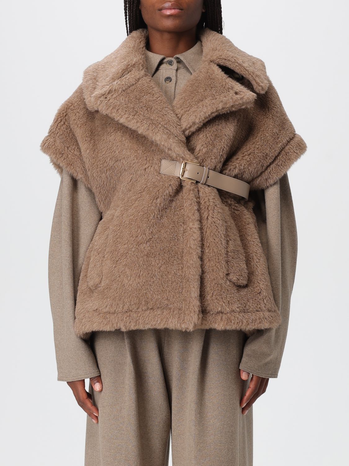Max Mara Coat  Woman Color Beige In Brown