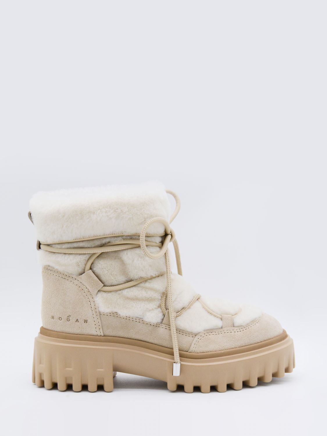 Hogan Chunky Sole Ankle Length Boots In Animal Print