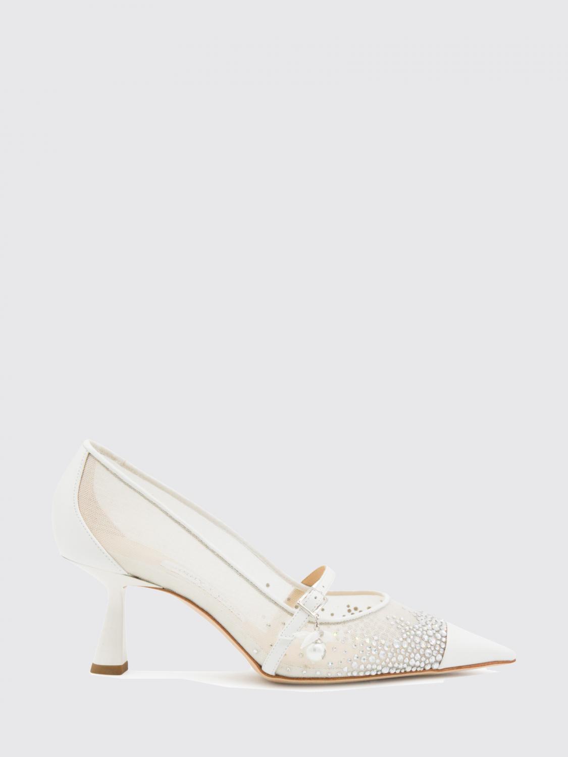Jimmy Choo Aren 65 Tkw Mesh And Leather Pumps With Crystal Appliques In Neutral