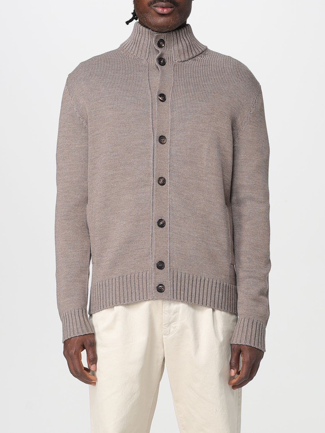 Zanone Sweater  Men Color Dove Grey In Brown