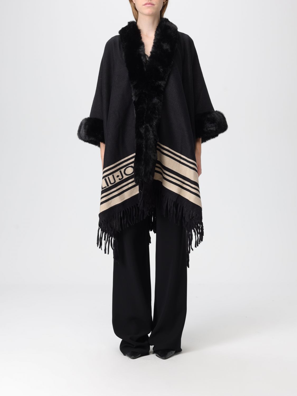 Liu •jo Cape Liu Jo Woman Color Black In Black