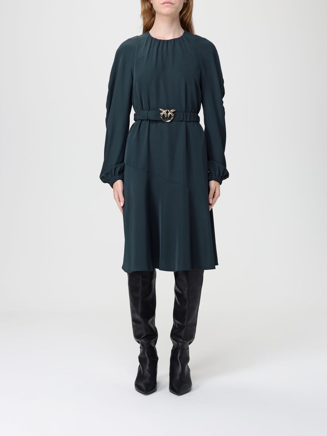 Pinko Dress Woman Color Green In Green