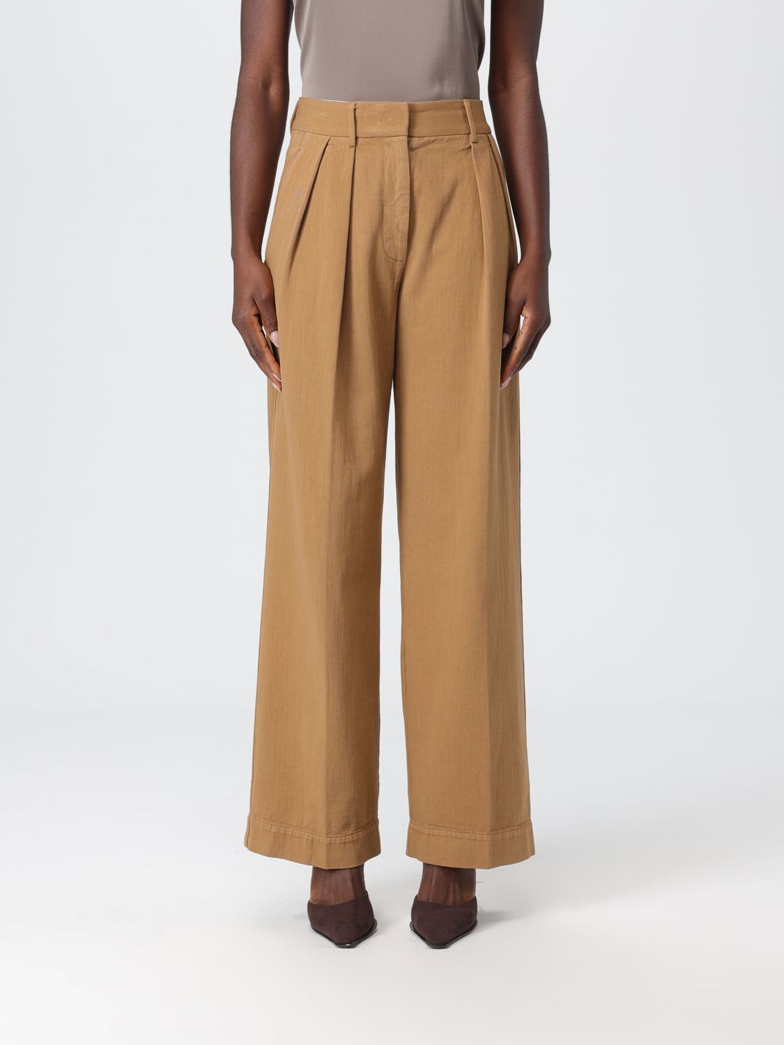 Forte Forte Pants Woman Color Beige In Brown