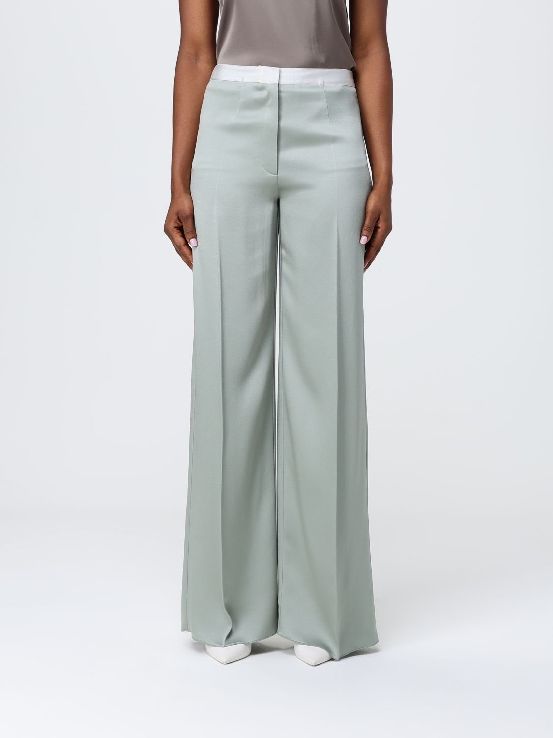 Forte Forte Pants Woman Color Gnawed Blue In Green
