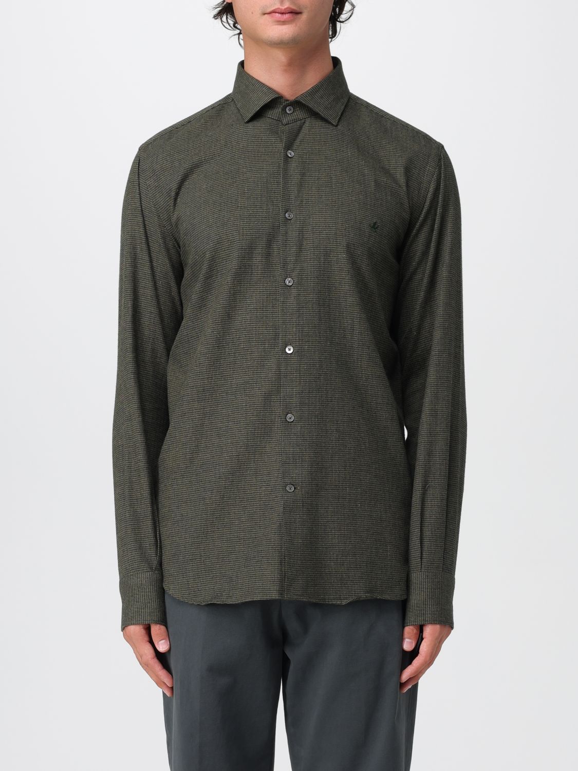 Brooksfield Shirt  Men Color Multicolor In Green