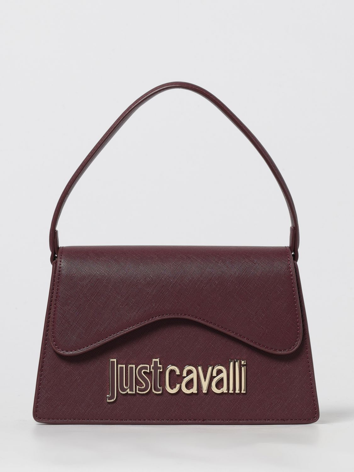 Just Cavalli Top-handle Logo Shoulder Bag In Burgundy