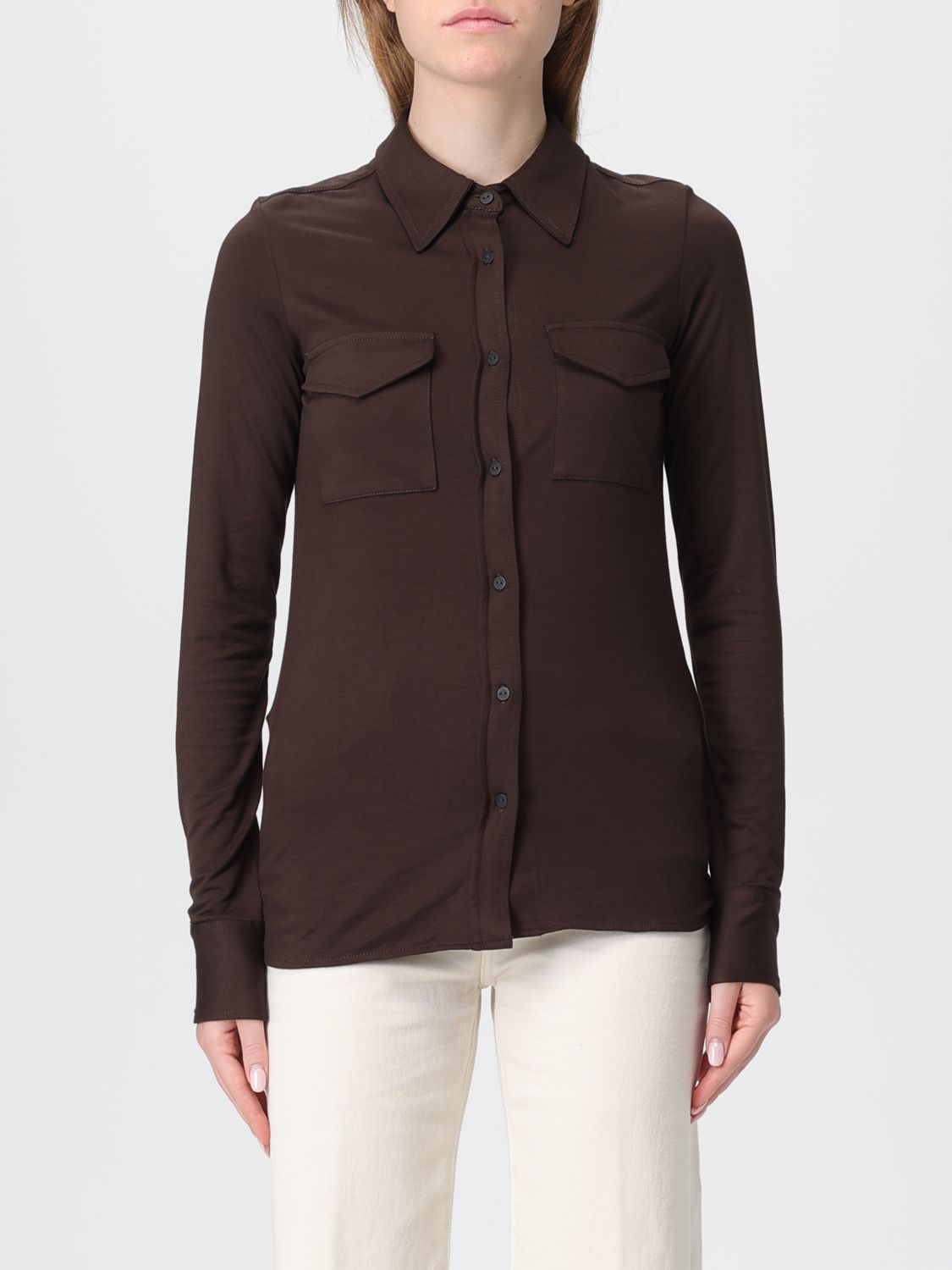 Dondup Shirt Woman Color Brown In Brown